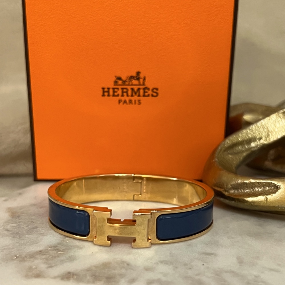 Hermes Clic H Bracelet | PM Bleu / Blue | Ultramarine